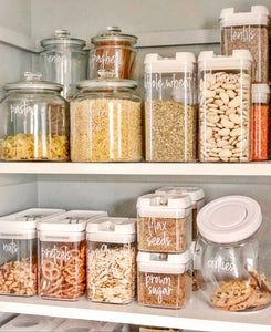 158 Supplementary Pantry & Fridge Label Set, Script White Labels