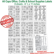 Load image into Gallery viewer, Office Label Set, 138 Black Labels