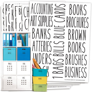 Office Label Set, 138 Black Labels
