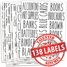 Load image into Gallery viewer, Office Label Set, 138 Black Labels