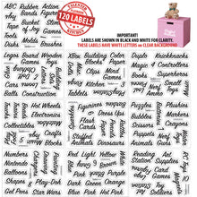Load image into Gallery viewer, Playroom Label Set, 120 White Labels