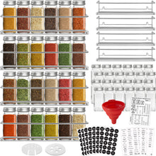 Load image into Gallery viewer, Stainless Steel Spice Racks with 24 Spice Glass Jars