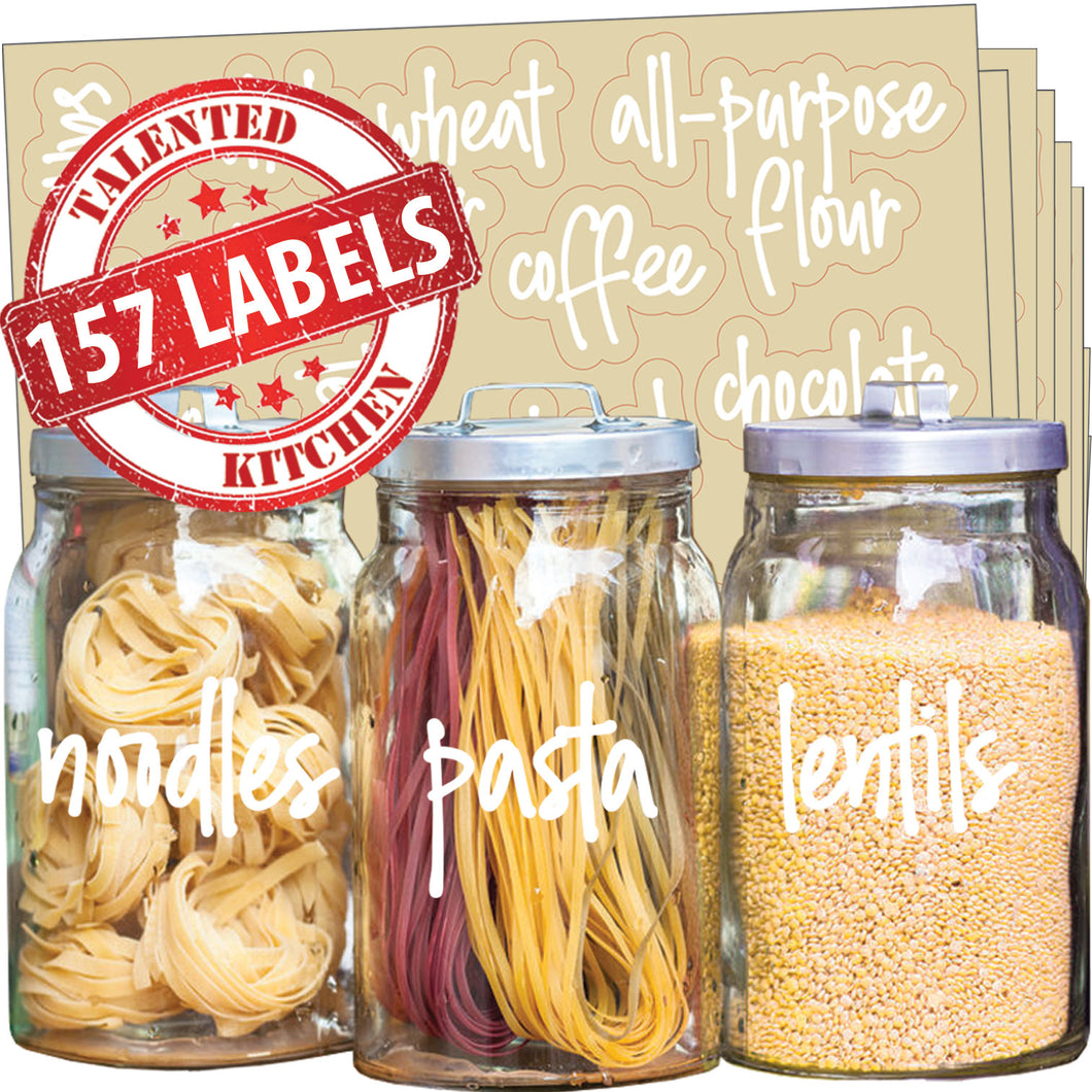 Mega Script Pantry Label Set, 157 White Labels