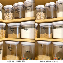 Load image into Gallery viewer, Medium Size Script Pantry Labels, 375 Black Labels