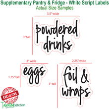 Load image into Gallery viewer, 158 Supplementary Pantry &amp; Fridge Label Set, Script White Labels
