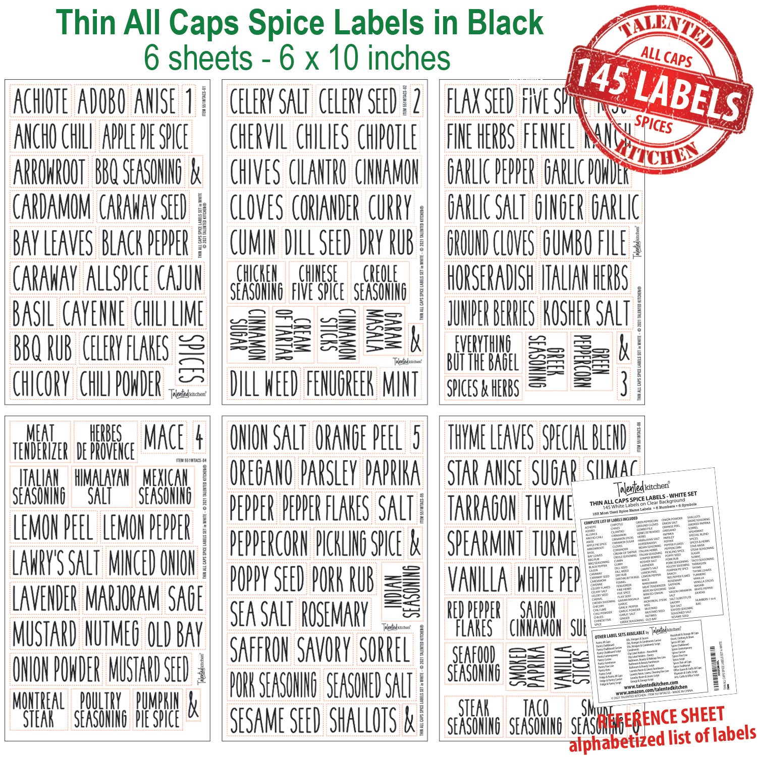 Everything Organizer Collection Spice Labels Pkg/145