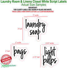 Load image into Gallery viewer, Script Laundry Room Label Set, 141 White Labels