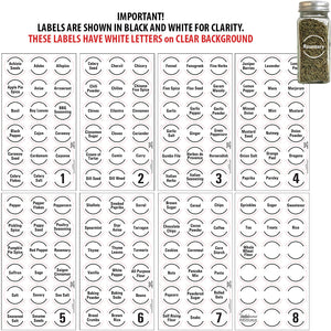 Round Spice Label Set, 144 White Labels