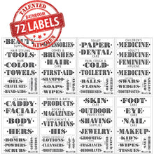 Load image into Gallery viewer, Farmhouse Bathroom Label Set, 72 Black Labels