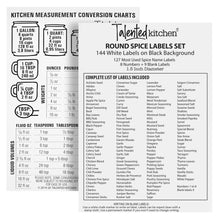 Load image into Gallery viewer, Talented Kitchen 8 Pack Large Glass Spice Bottles with 239 Preprinted Label Stickers, 8 Ounce Empty Square Seasoning Jars with Shaker Lids &amp; Silver Airtight Caps