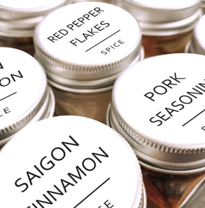 Minimalist Round Spice Labels, 144 Labels