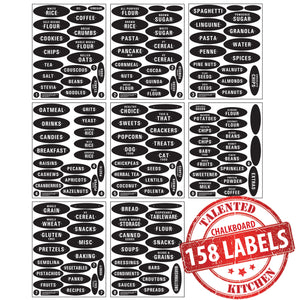 Chalkboard Pantry Label Set, 158 Black Labels